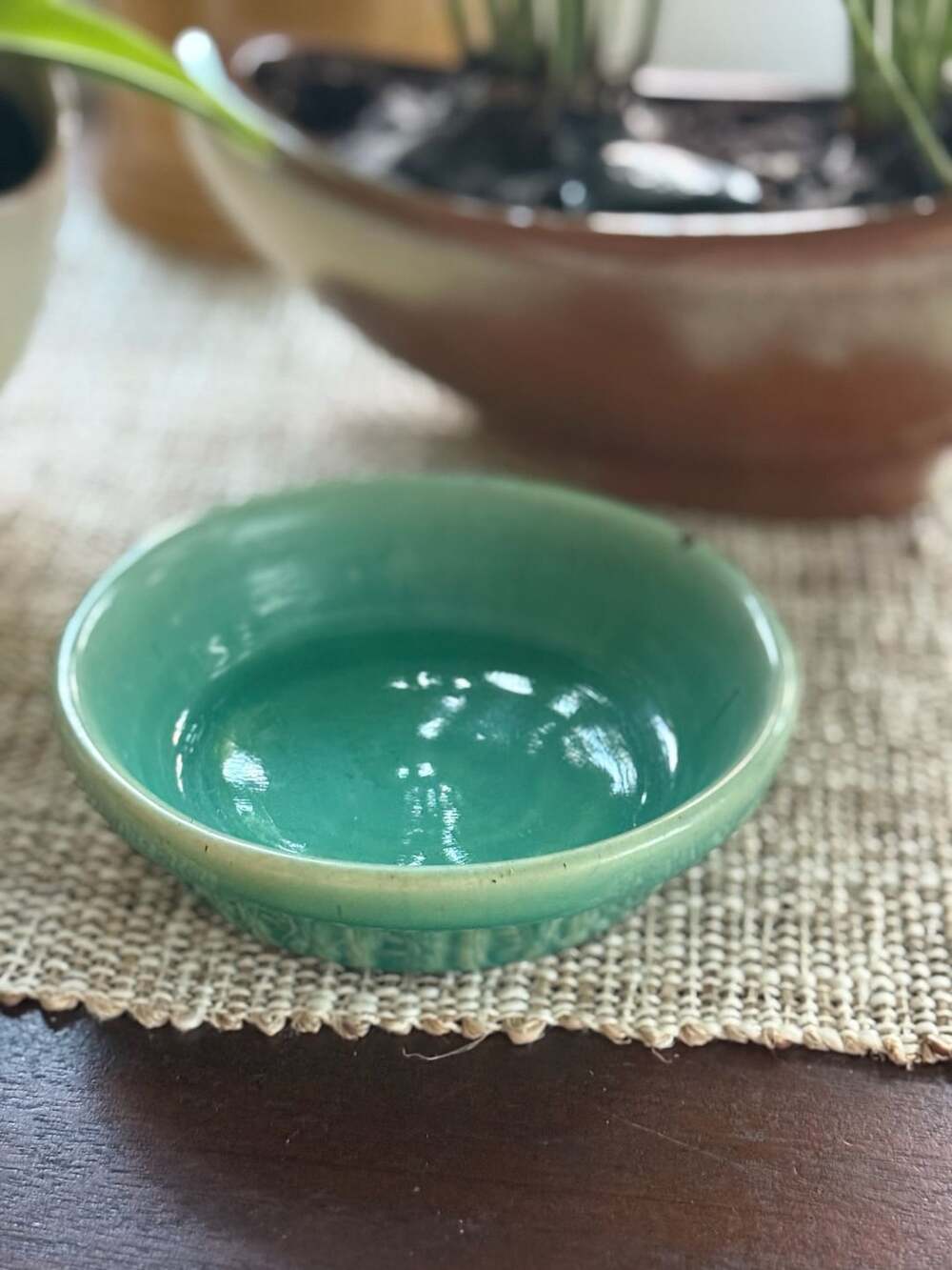 VTG Dish Bowl by McCoy Pottery 1940s Blue-green Drape 6-inch Planter